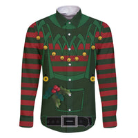 Christmas Elf Costume Family Matching Off The Shoulder Long Sleeve Dress and Hawaiian Shirt Santa’s Little Helper Outfit - Wonder Print Shop