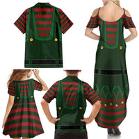 Christmas Elf Costume Family Matching Summer Maxi Dress and Hawaiian Shirt Santa’s Little Helper Outfit - Wonder Print Shop
