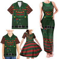 Christmas Elf Costume Family Matching Tank Maxi Dress and Hawaiian Shirt Santa’s Little Helper Outfit - Wonder Print Shop