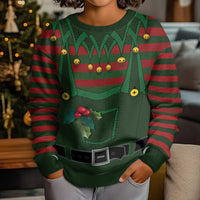 Christmas Elf Costume Kid Ugly Christmas Sweater Santa’s Little Helper Outfit - Wonder Print Shop