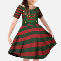 Christmas Elf Costume Kid Short Sleeve Dress Santa’s Little Helper Outfit - Wonder Print Shop