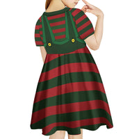 Christmas Elf Costume Kid Short Sleeve Dress Santa’s Little Helper Outfit - Wonder Print Shop