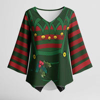 Christmas Elf Costume Kimono Sleeve Blouse Santa’s Little Helper Outfit - Wonder Print Shop