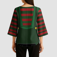 Christmas Elf Costume Kimono Sleeve Blouse Santa’s Little Helper Outfit - Wonder Print Shop