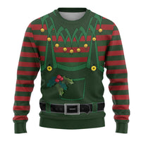 Christmas Elf Costume Ugly Christmas Sweater Santa’s Little Helper Outfit - Wonder Print Shop