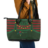 Christmas Elf Costume Leather Tote Bag Santa’s Little Helper Outfit - Wonder Print Shop