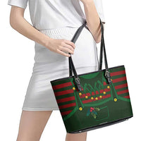 Christmas Elf Costume Leather Tote Bag Santa’s Little Helper Outfit - Wonder Print Shop