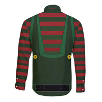 Christmas Elf Costume Long Sleeve Button Shirt Santa’s Little Helper Outfit - Wonder Print Shop