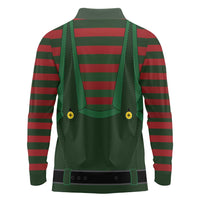 Christmas Elf Costume Long Sleeve Polo Shirt Santa’s Little Helper Outfit - Wonder Print Shop
