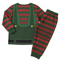 Christmas Elf Costume Christmas Pajama Set Santa’s Little Helper Outfit - Wonder Print Shop