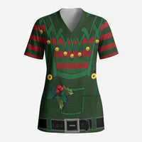 Christmas Elf Costume Scrub Top Santa’s Little Helper Outfit - Wonder Print Shop
