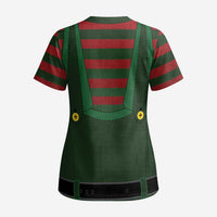 Christmas Elf Costume Scrub Top Santa’s Little Helper Outfit - Wonder Print Shop
