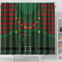 Christmas Elf Costume Shower Curtain Santa’s Little Helper Outfit - Wonder Print Shop
