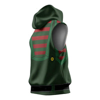 Christmas Elf Costume Sleeveless Hoodie Santa’s Little Helper Outfit - Wonder Print Shop