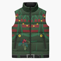 Christmas Elf Costume Sleeveless Puffer Jacket Santa’s Little Helper Outfit - Wonder Print Shop