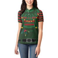 Christmas Elf Costume Women Polo Shirt Santa’s Little Helper Outfit - Wonder Print Shop