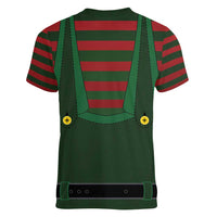 Christmas Elf Costume Women V-Neck T-Shirt Santa’s Little Helper Outfit - Wonder Print Shop