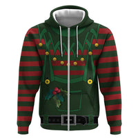 Christmas Elf Costume Zip Hoodie Santa’s Little Helper Outfit - Wonder Print Shop