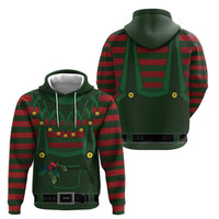 Christmas Elf Costume Zip Hoodie Santa’s Little Helper Outfit - Wonder Print Shop