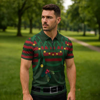 Christmas Elf Costume Zipper Polo Shirt Santa’s Little Helper Outfit - Wonder Print Shop