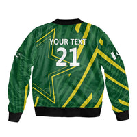 Pakistan Cricket Custom Sleeve Zip Bomber Jacket Shaheen Falcon Go Champions - Wonder Print Shop