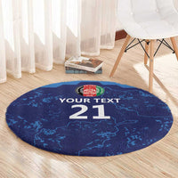 Afghan Atalans Cricket Custom Round Carpet Afghanistan Map with Sporty Style