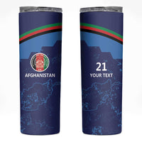 Afghan Atalans Cricket Custom Skinny Tumbler Afghanistan Map with Sporty Style - Wonder Print Shop