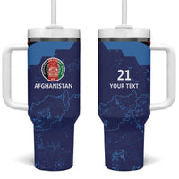 Afghan Atalans Cricket Custom Tumbler With Handle Afghanistan Map with Sporty Style - Wonder Print Shop