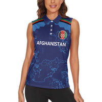 Afghan Atalans Cricket Custom Women Sleeveless Polo Shirt Afghanistan Map with Sporty Style - Wonder Print Shop