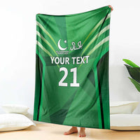 Pakistan Cricket Custom Blanket The Green Shirts with Sporty Pattern