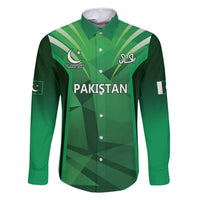 Pakistan Cricket Custom Family Matching Long Sleeve Bodycon Dress and Hawaiian Shirt The Green Shirts with Sporty Pattern LT9 - Wonder Print Shop