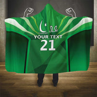 Pakistan Cricket Custom Hooded Blanket The Green Shirts with Sporty Pattern