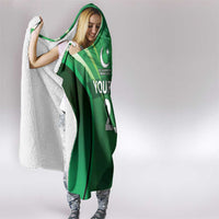 Pakistan Cricket Custom Hooded Blanket The Green Shirts with Sporty Pattern
