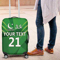 Pakistan Cricket Custom Luggage Cover The Green Shirts with Sporty Pattern - Wonder Print Shop