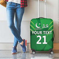 Pakistan Cricket Custom Luggage Cover The Green Shirts with Sporty Pattern - Wonder Print Shop