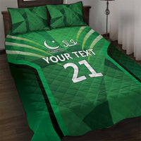 Pakistan Cricket Custom Quilt Bed Set The Green Shirts with Sporty Pattern - Wonder Print Shop