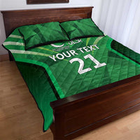 Pakistan Cricket Custom Quilt Bed Set The Green Shirts with Sporty Pattern - Wonder Print Shop