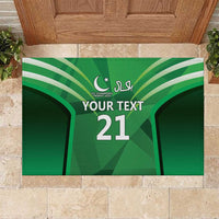 Pakistan Cricket Custom Rubber Doormat The Green Shirts with Sporty Pattern - Wonder Print Shop