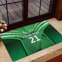 Pakistan Cricket Custom Rubber Doormat The Green Shirts with Sporty Pattern - Wonder Print Shop
