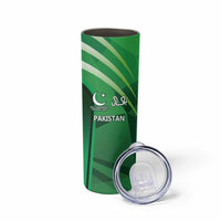 Pakistan Cricket Custom Skinny Tumbler The Green Shirts with Sporty Pattern - Wonder Print Shop