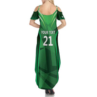 Pakistan Cricket Custom Summer Maxi Dress The Green Shirts with Sporty Pattern - Wonder Print Shop