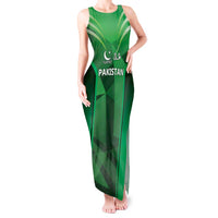 Pakistan Cricket Custom Tank Maxi Dress The Green Shirts with Sporty Pattern - Wonder Print Shop