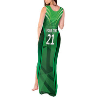 Pakistan Cricket Custom Tank Maxi Dress The Green Shirts with Sporty Pattern - Wonder Print Shop