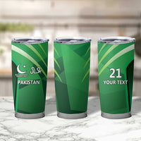 Pakistan Cricket Custom Tumbler Cup The Green Shirts with Sporty Pattern - Wonder Print Shop