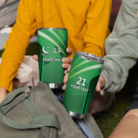 Pakistan Cricket Custom Tumbler Cup The Green Shirts with Sporty Pattern - Wonder Print Shop