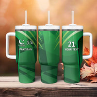 Pakistan Cricket Custom Tumbler With Handle The Green Shirts with Sporty Pattern - Wonder Print Shop