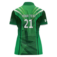 Pakistan Cricket Custom Women Polo Shirt The Green Shirts with Sporty Pattern - Wonder Print Shop