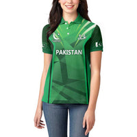 Pakistan Cricket Custom Women Polo Shirt The Green Shirts with Sporty Pattern - Wonder Print Shop