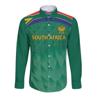 South Africa Cricket Custom Long Sleeve Button Shirt Proteas Green - Wonder Print Shop