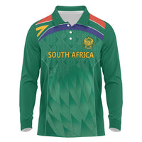 South Africa Cricket Custom Long Sleeve Polo Shirt Proteas Green - Wonder Print Shop